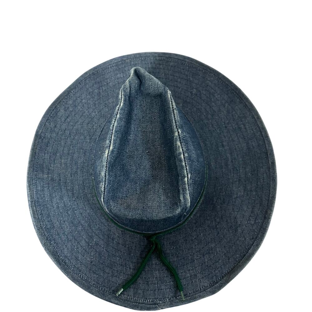 Wide Brim Denim Cowboy Hat Unisex Artisan Western Festival Workwear - Picture 4 of 10